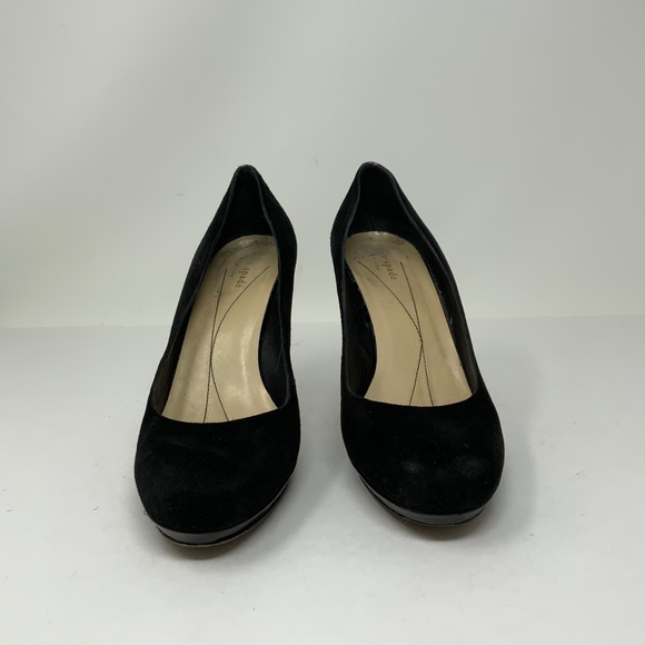 Kate Spade Kendra Black Suede Leather Round Toe Platform High Heels Shoes 9M - Picture 3 of 8